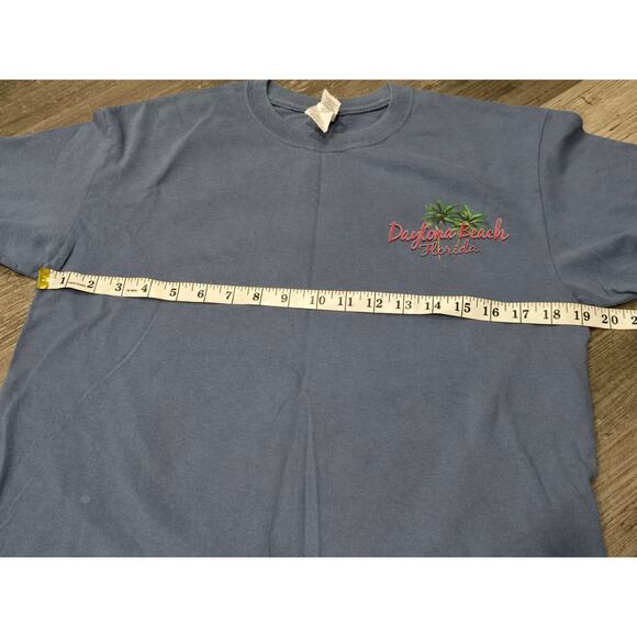 Gildan Blue Daytona Beach Florida Parrodice Parrot Short Sleeved Crew Neck Shirt - Picture 5 of 7
